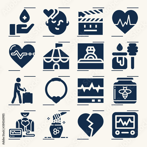 Simple set of dear related filled icons.