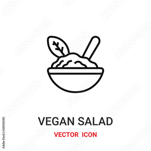 vegan salad icon vector symbol. vegan salad symbol icon vector for your design. Modern outline icon for your website and mobile app design.