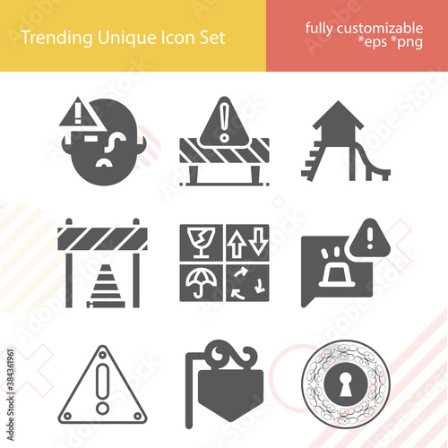 Simple set of prudence related filled icons.