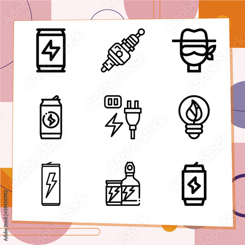 Simple set of 9 icons related to vitality