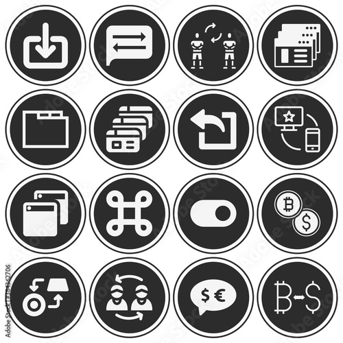 16 pack of substitution  filled web icons set