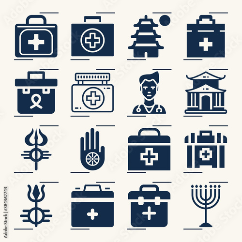 Simple set of companions related filled icons.