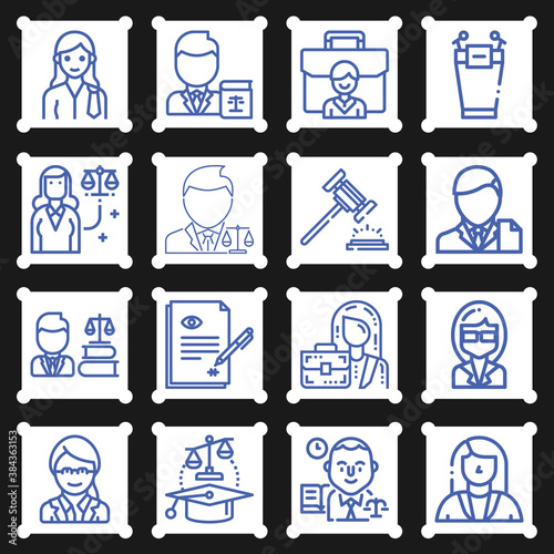 16 pack of professional person  lineal web icons set