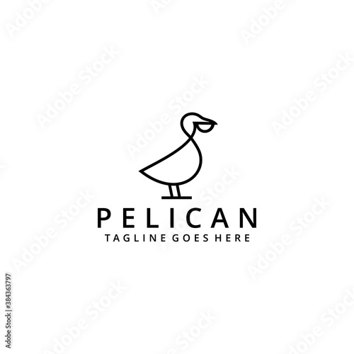 Creative luxury modern pelican bird animal silhouette illustration logo template vector icon