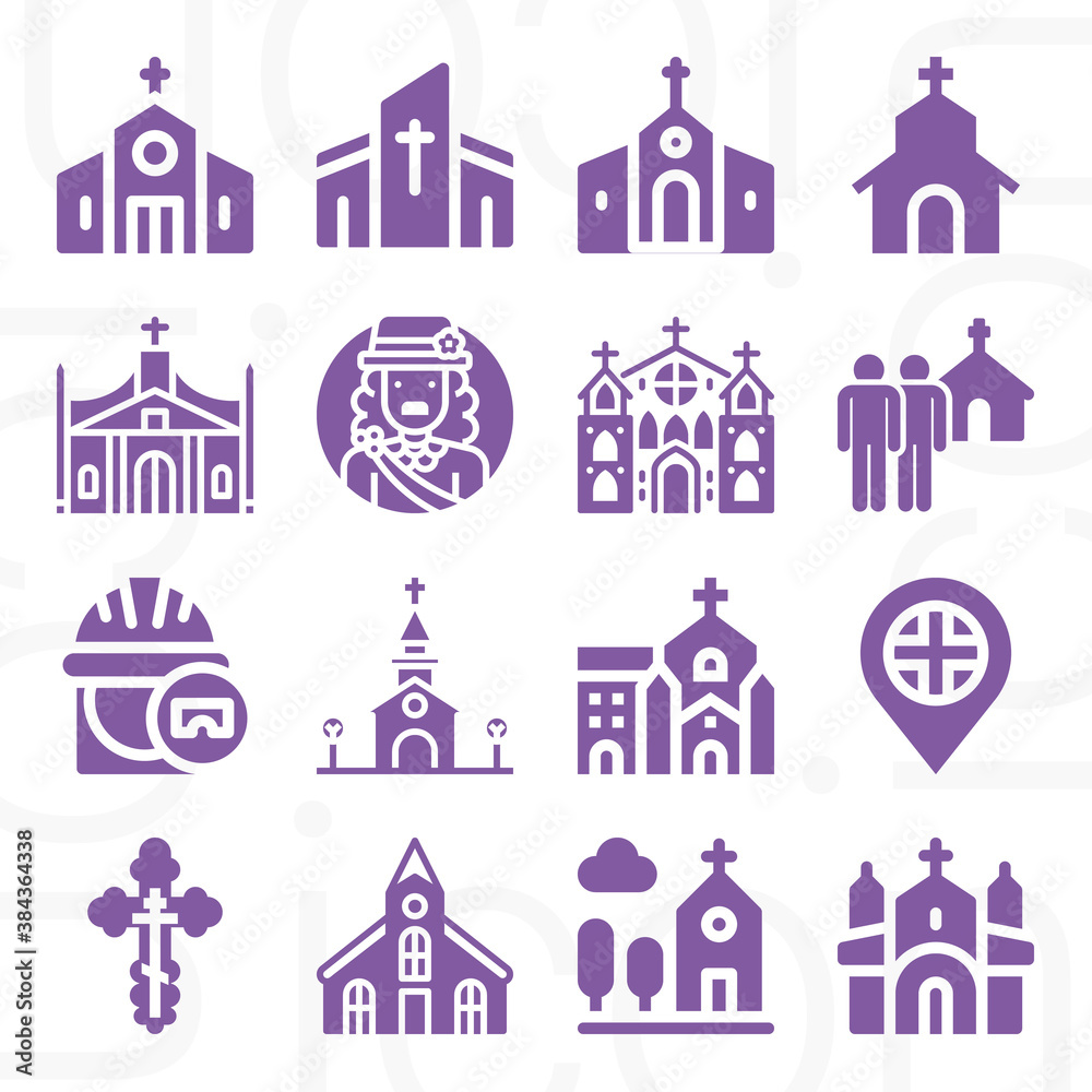 16 pack of parish  filled web icons set