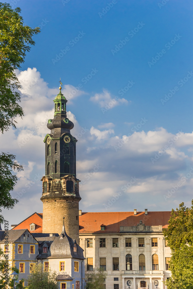 Tower of the historic city palace in Weimar, Germany