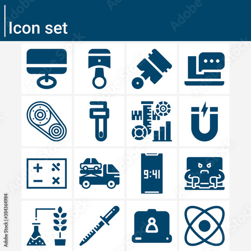 Simple set of physics related filled icons.
