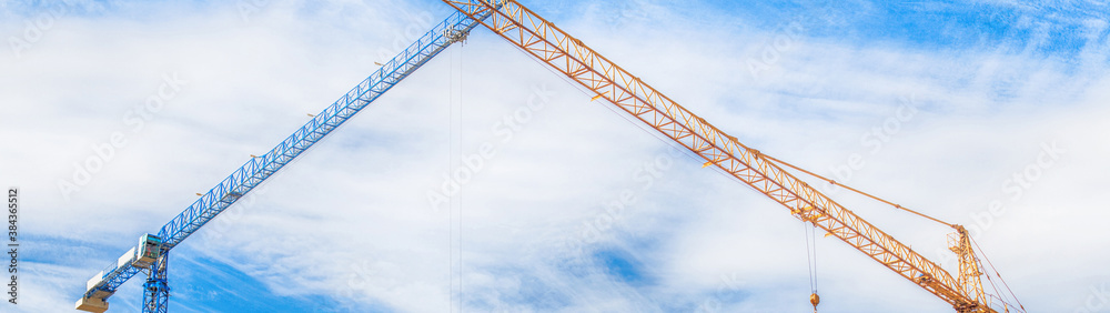 Construction crane on construction site