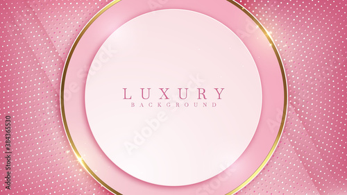 Pink background with glittering gold lines, luxury backdrop, modern concept. Illustration from vector about modern template deluxe design.