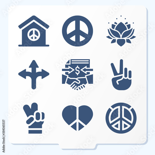 Simple set of 9 icons related to accord photo