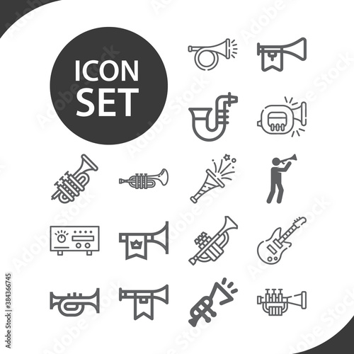 Simple set of blues related lineal icons.