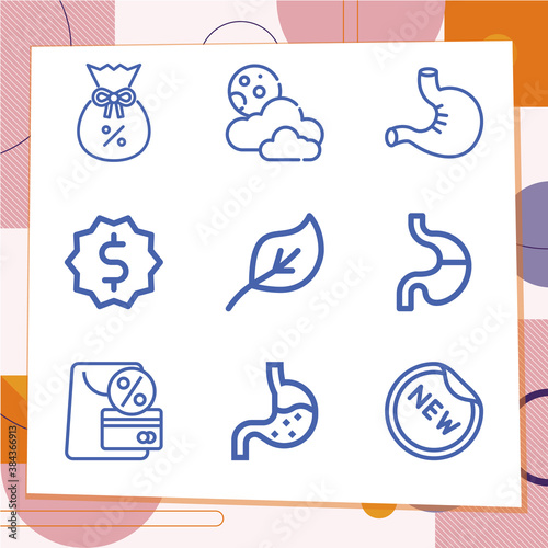 Simple set of 9 icons related to allow