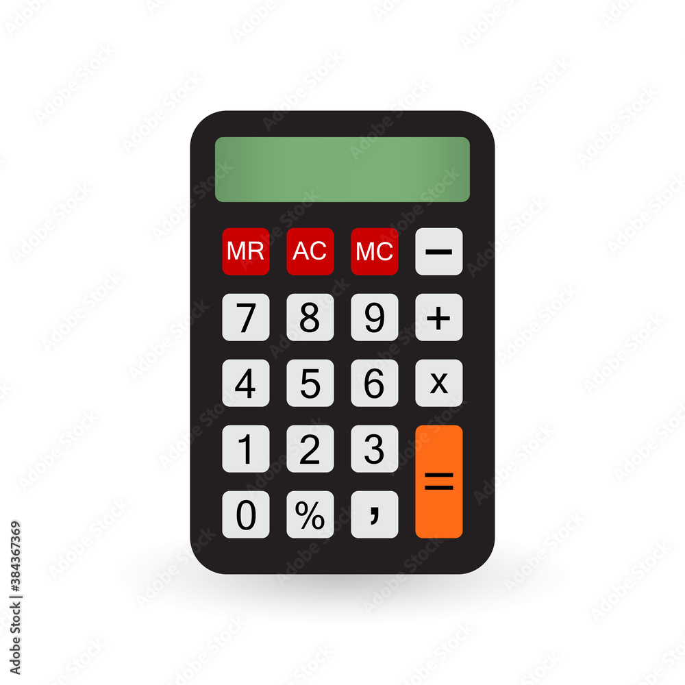 Vector illustration of realistic electronic calculator isolated on white background. Vector illustration of realistic electronic calculator isolated on white background.