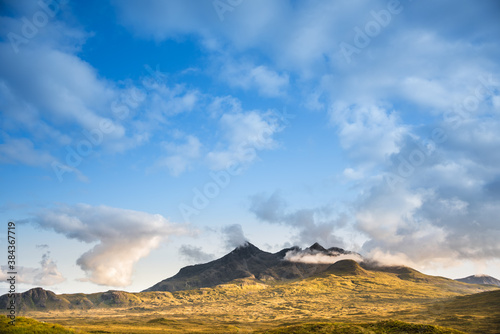 Fototapeta Naklejka Na Ścianę i Meble -  Isle of Skye, Highlands of Scotland, Black Cuillin Mountains close to Sligachan