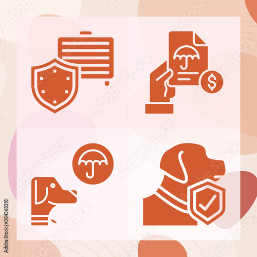 Simple set of life assurance related filled icons