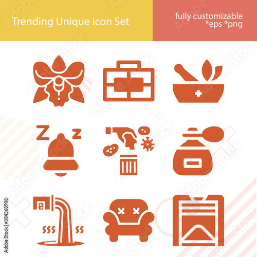 Simple set of remainder related filled icons.