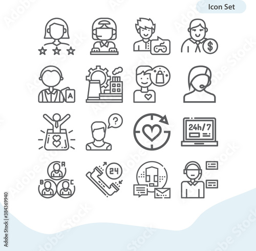 Simple set of supplier related lineal icons.