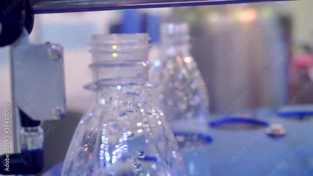 working food equipment. line for bottling drinking water into plastic bottles. working food equipment. line for bottling drinking water into plastic bottles.