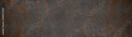 Grunge rusty dark metal stone background texture banner panorama 