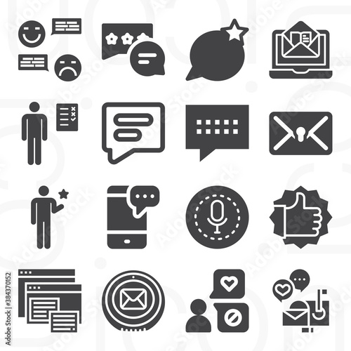 16 pack of reply  filled web icons set