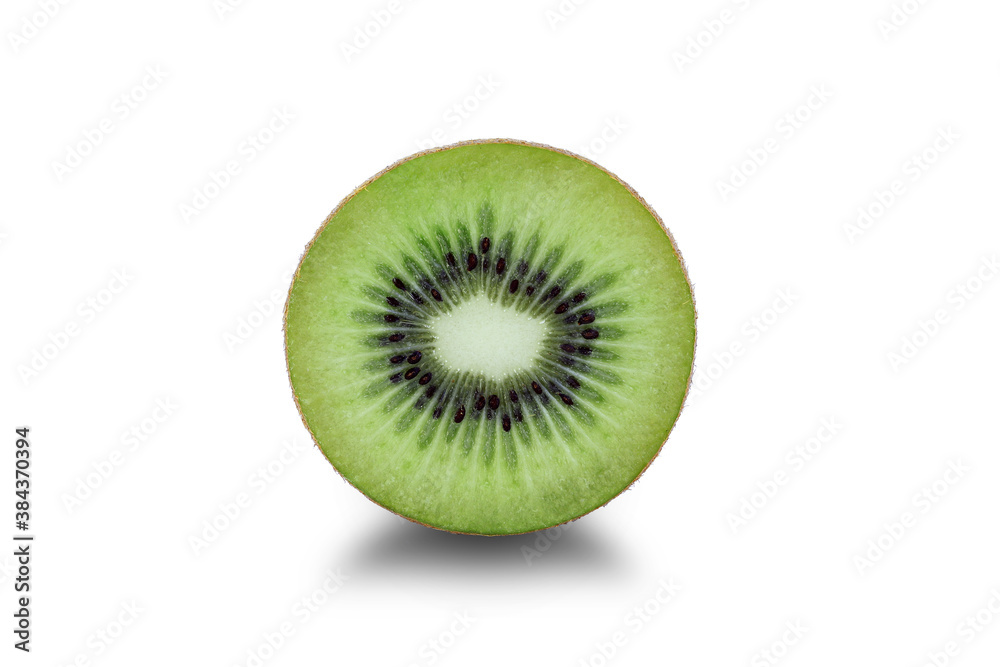 Kiwi fruit fallen from white background, half of kiwi fruit. Kiwi fruit fallen from white background, half of kiwi fruit.