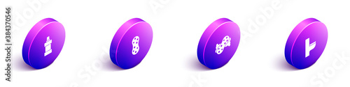 Set Isometric Bottle for cleaning agent, Sponge, and Toilet bowl icon. Vector.