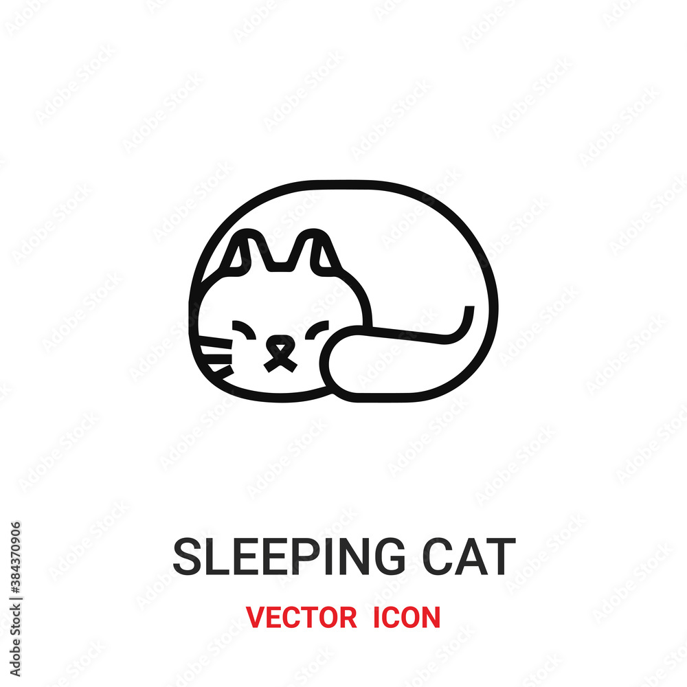 sleeping cat icon vector symbol. sleeping cat symbol icon vector for your design. Modern outline icon for your website and mobile app design. sleeping cat icon vector symbol. sleeping cat symbol icon vector for your design. Modern outline icon for your website and mobile app design.
