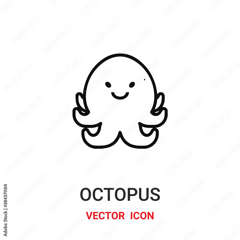 octopus icon vector symbol. octopus symbol icon vector for your design. Modern outline icon for your website and mobile app design. octopus icon vector symbol. octopus symbol icon vector for your design. Modern outline icon for your website and mobile app design.