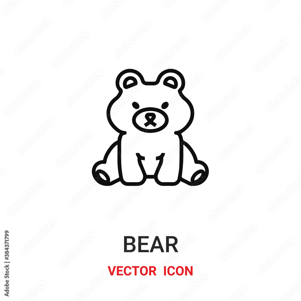 bear icon vector symbol. bear symbol icon vector for your design. Modern outline icon for your website and mobile app design.