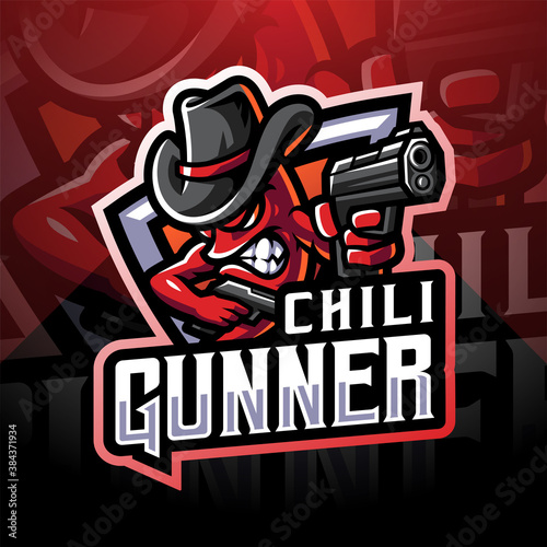 Chili gunner esport mascot logo