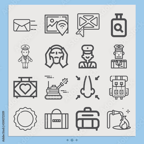 Simple set of aircraft related lineal icons.