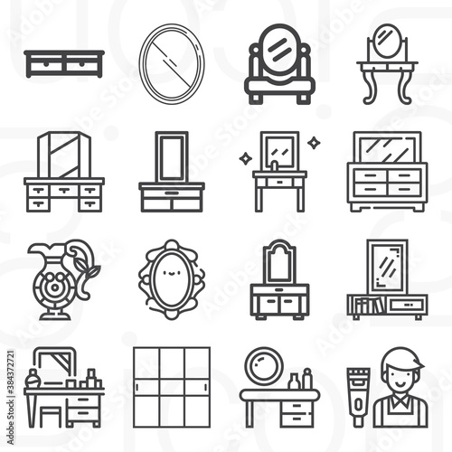 16 pack of fewer  lineal web icons set