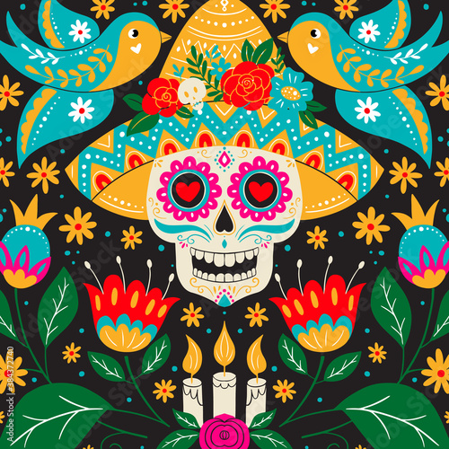 Dia de Los Muertos, Day of the Dead or Mexico Halloween