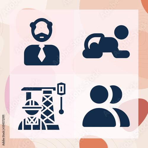 Simple set of guy related filled icons