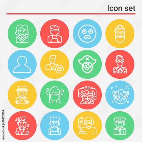16 pack of ancestor  lineal web icons set