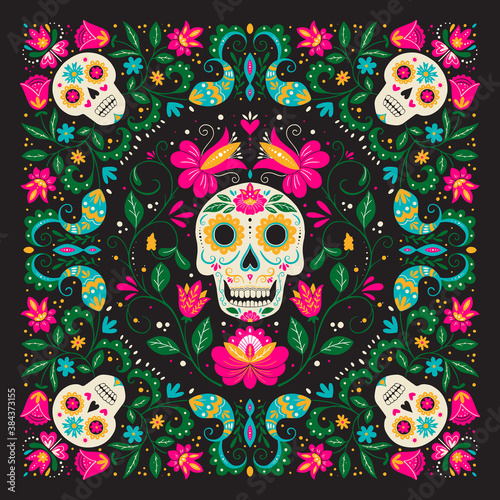 Dia de Los Muertos, Day of the Dead or Mexico Halloween