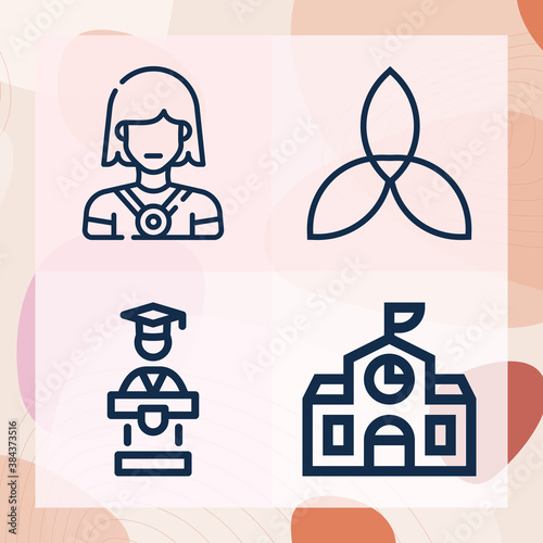 Simple set of ordained related lineal icons
