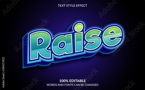 Editable Text Effect, Raise Text Style