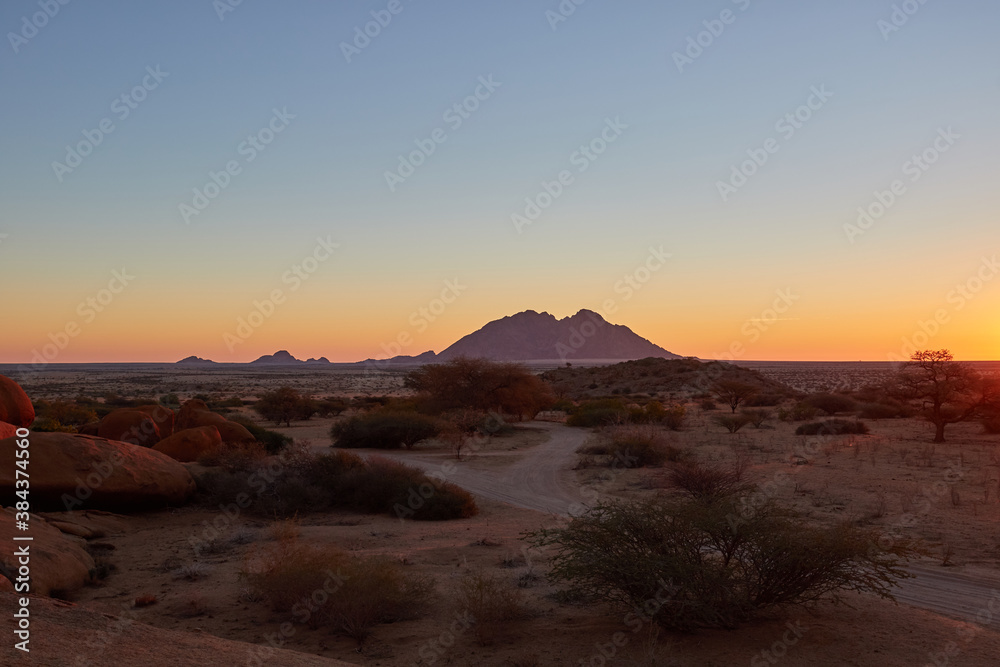 Sunset of Spitzkoppe in Namibia