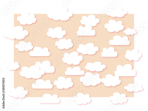 pink frame background with clouds