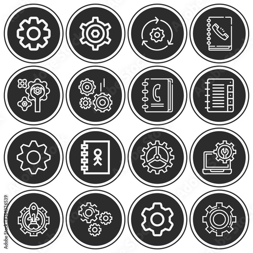 16 pack of supposed  lineal web icons set