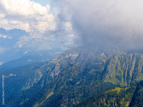 Beautiful mountain landscape. High-mountain massif,