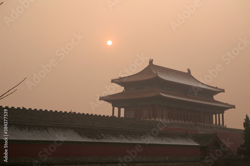 Sunset at the Forbidden city in Beijing