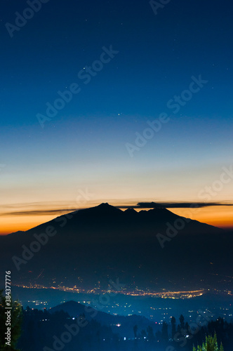 sunset over the mountain