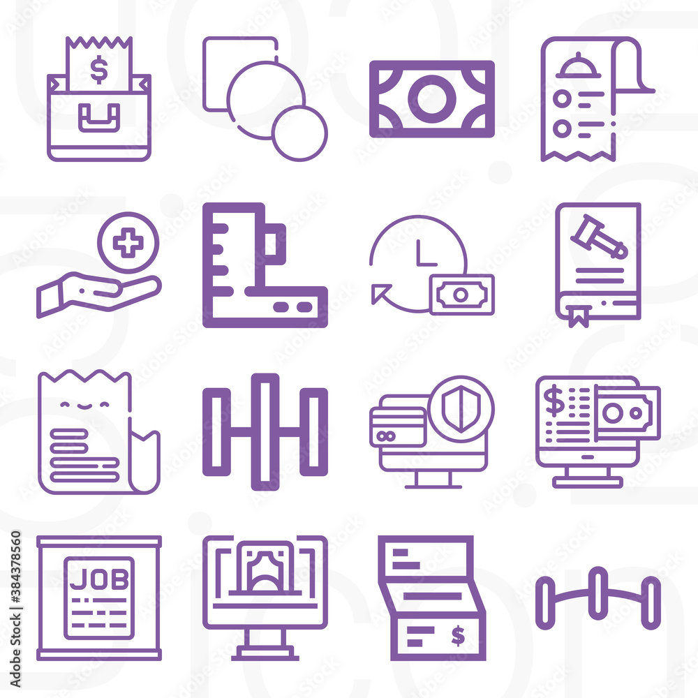 16 pack of amended lineal web icons set 16 pack of amended lineal web icons set