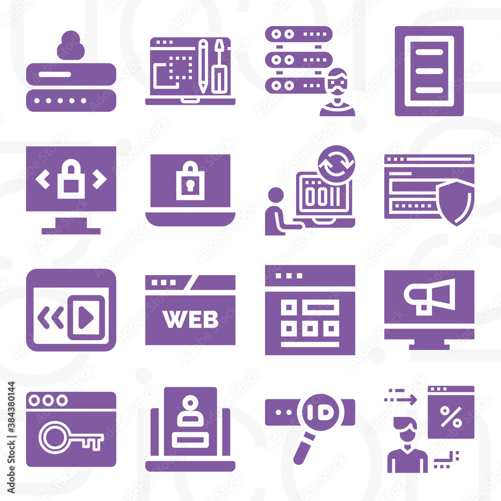 16 pack of sites filled web icons set 16 pack of sites filled web icons set