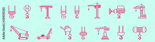 set of lifting equipment cartoon icon design template with various models. vector illustration isolated on blue background