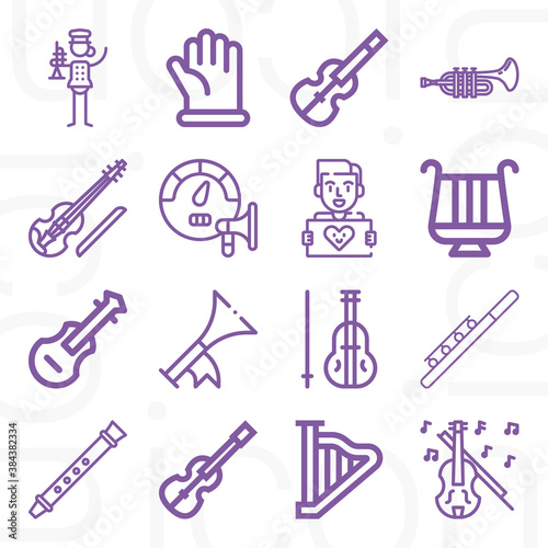 16 pack of symphony  lineal web icons set