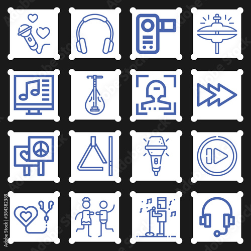 16 pack of ensemble  lineal web icons set