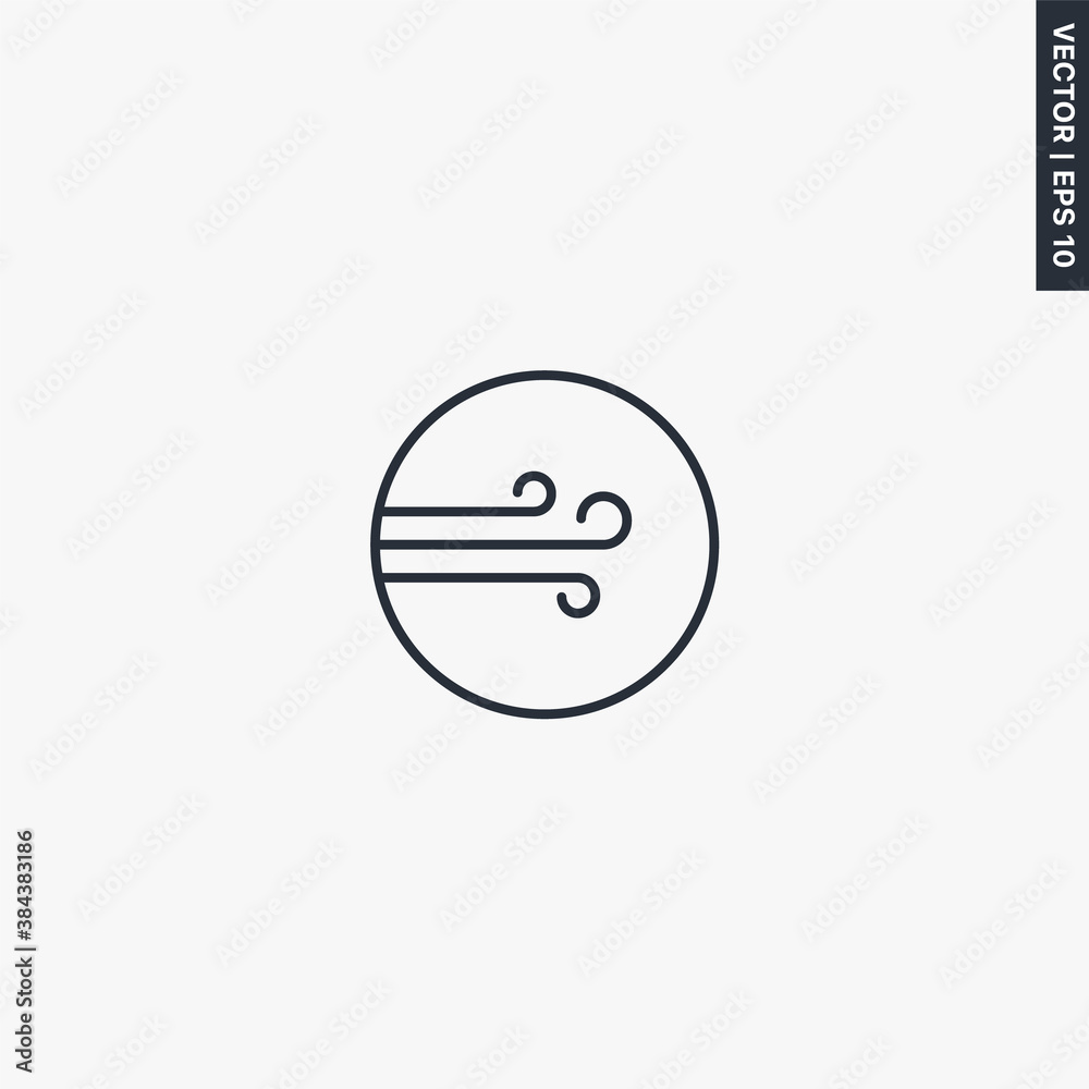 Windy, wind, linear style sign for mobile concept and web design Windy, wind, linear style sign for mobile concept and web design